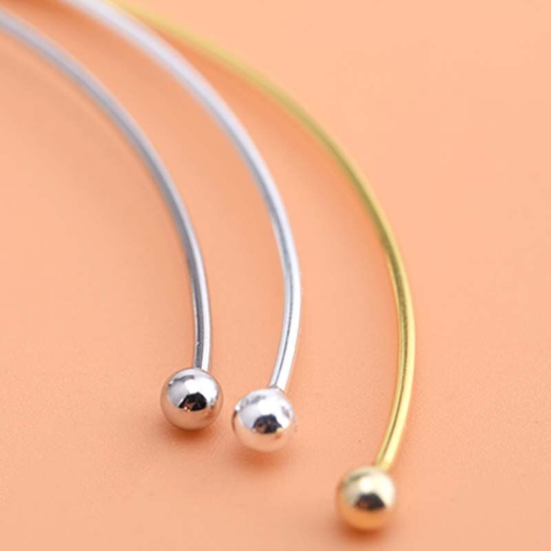 Genuine Real Pure Solid 925 Sterling Silver Cuff Bangles For Beads Hand Band Jewelry Findings Beading Threading Bangle 18K Gold Color