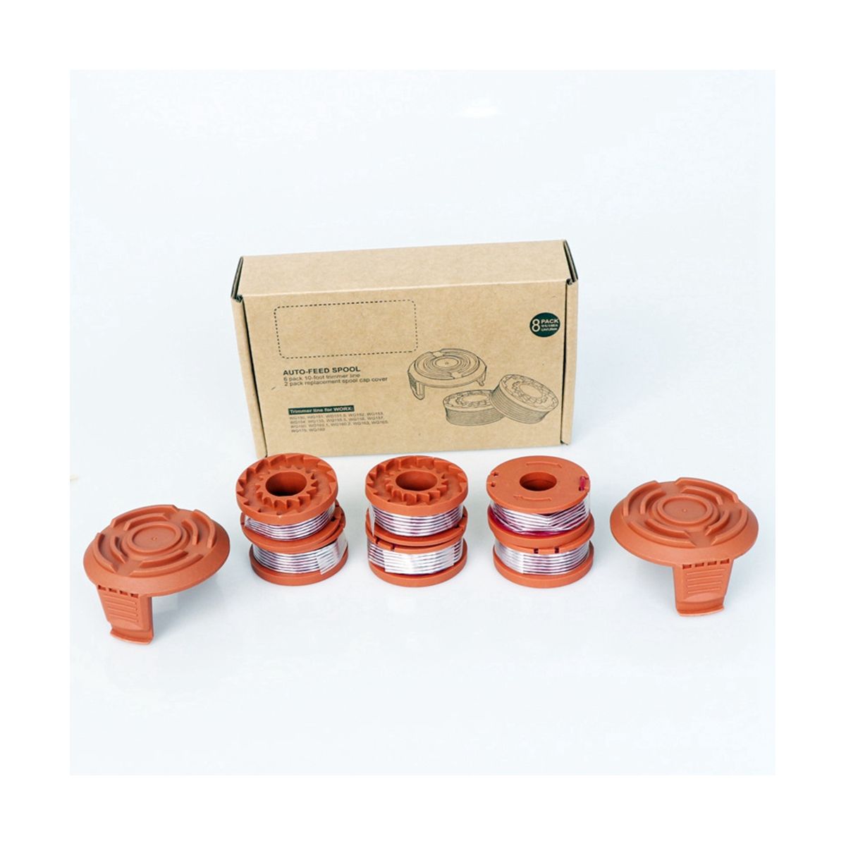 For Wicks WA0010 Lawn Trimmer Nylon Coil Spool Rope 6+2 Set