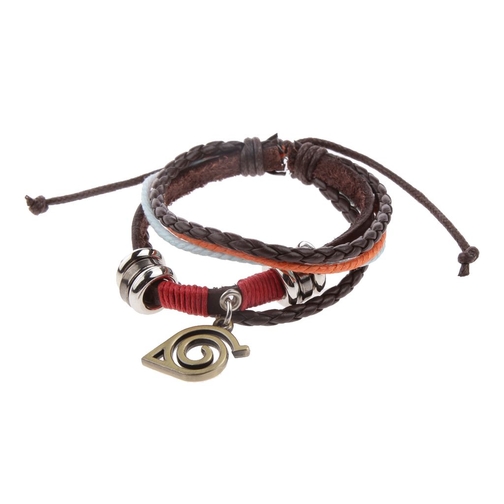 Anime Naruto Leaf Village Pendant Konoha Ninja Cosplay Wristband