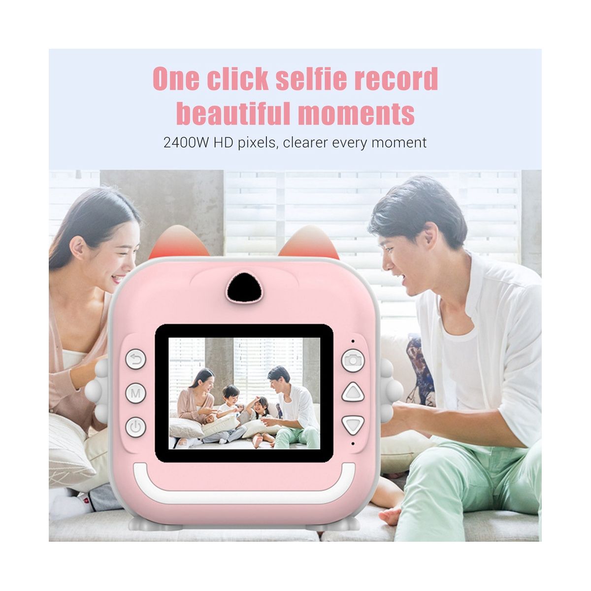 16G Memory Children Mini Camera HD Digital Photography Camera Instant Print Camera for Girl Christmas Gift Pink