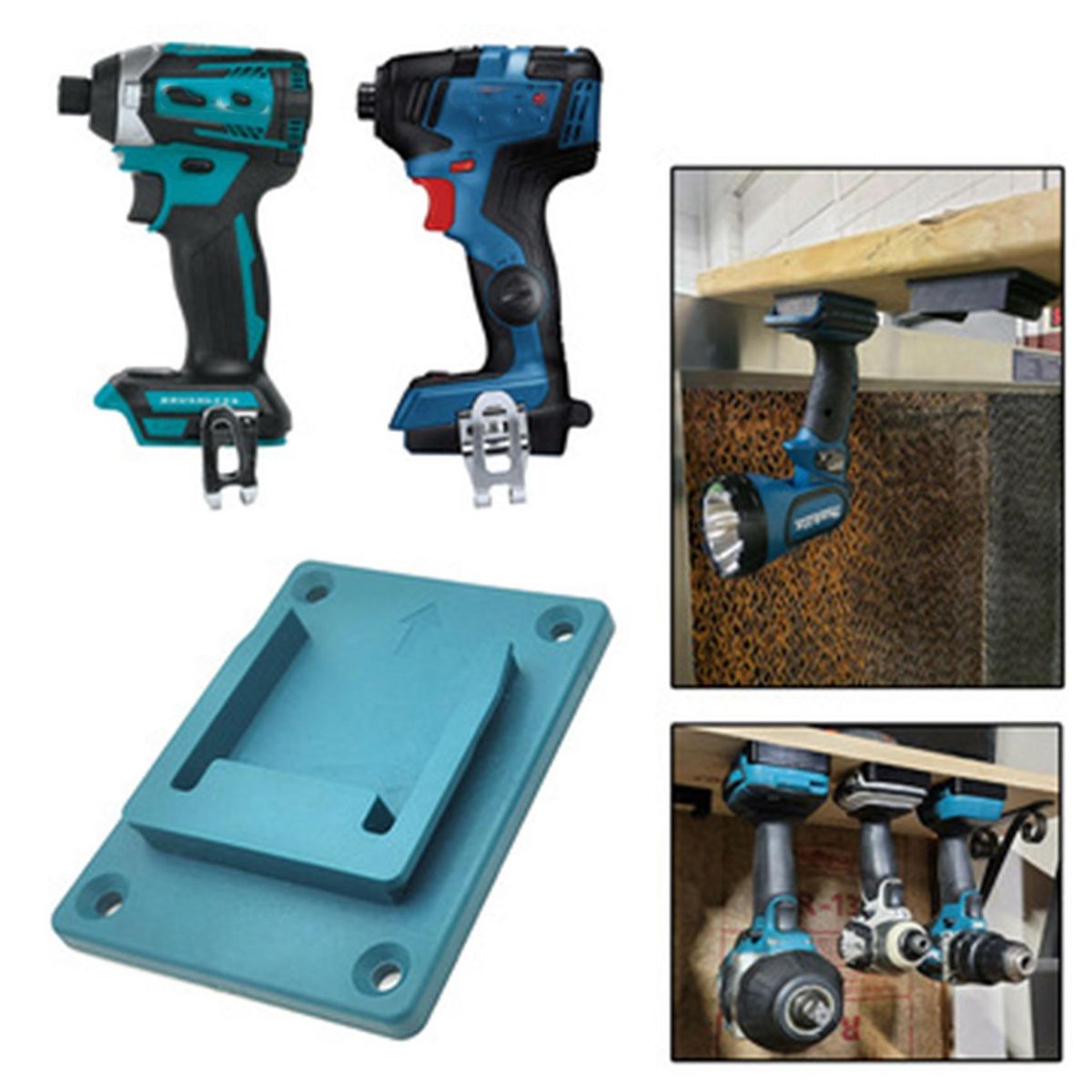 Machine Holder Wall Mount Storage Bracket Fixing Devices-Bla