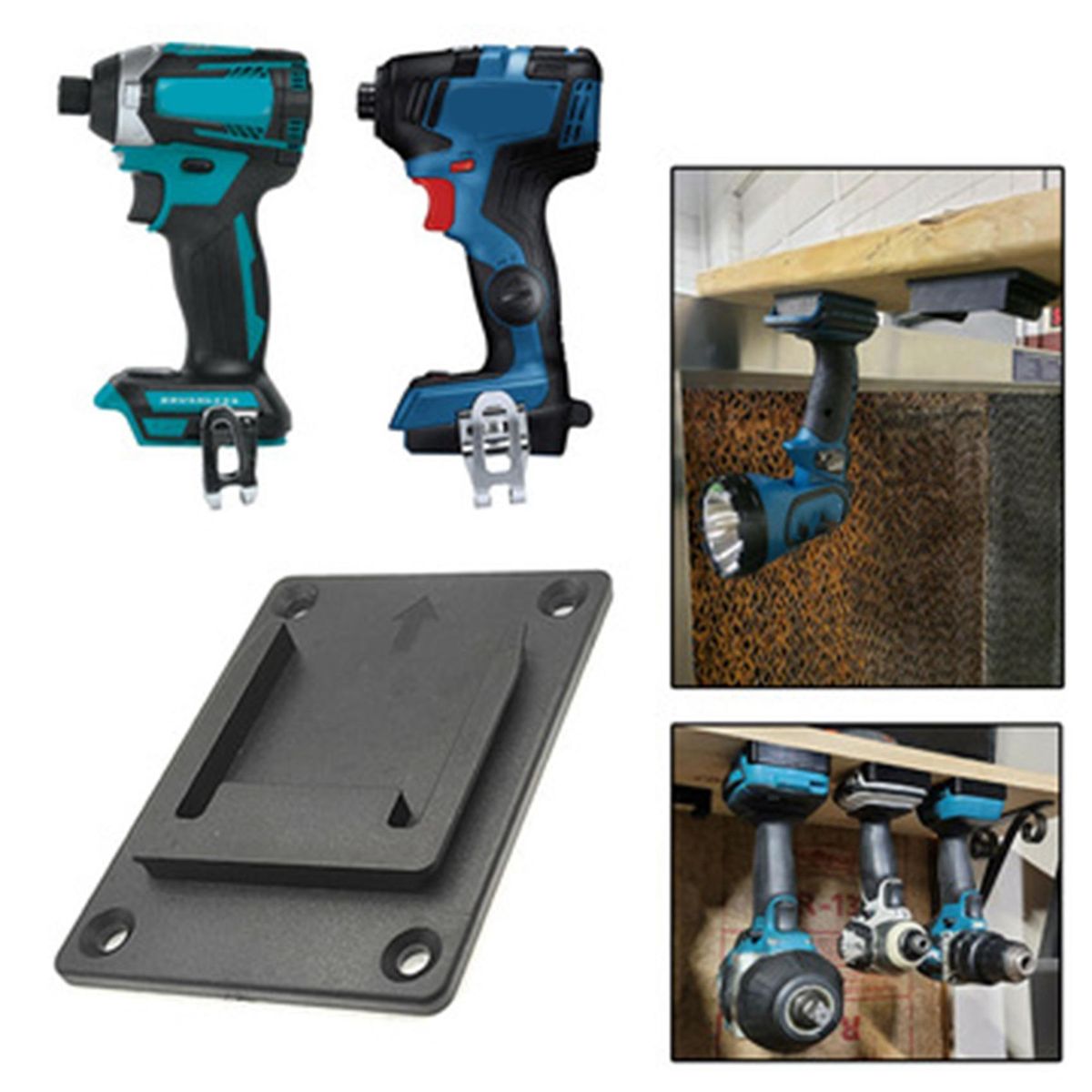 Machine Holder Wall Mount Storage Bracket Fixing Devices-Bla