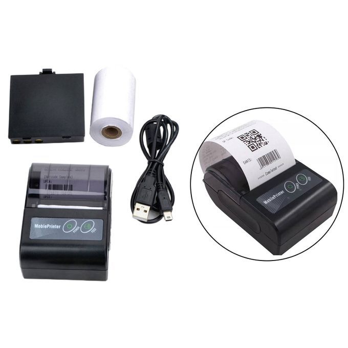 Mini Bluetooth Printer Portable Thermal Receipt Printer Paper Phone