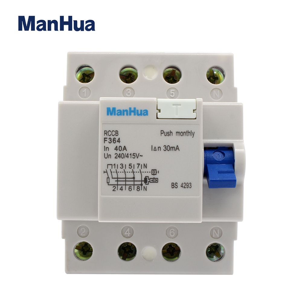 Residual Circuit ManHua 240 40A 4P F364 Current 30mA 415VAC