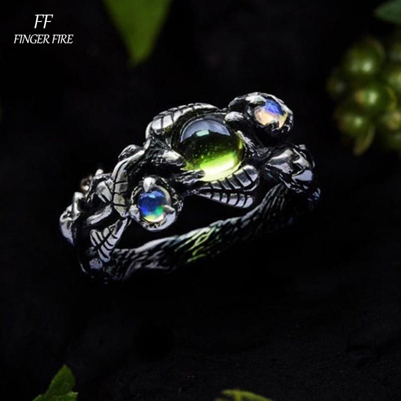 Leaf Wrapped Gemstone Ring Anniversary Gift Ring Party Jewelry