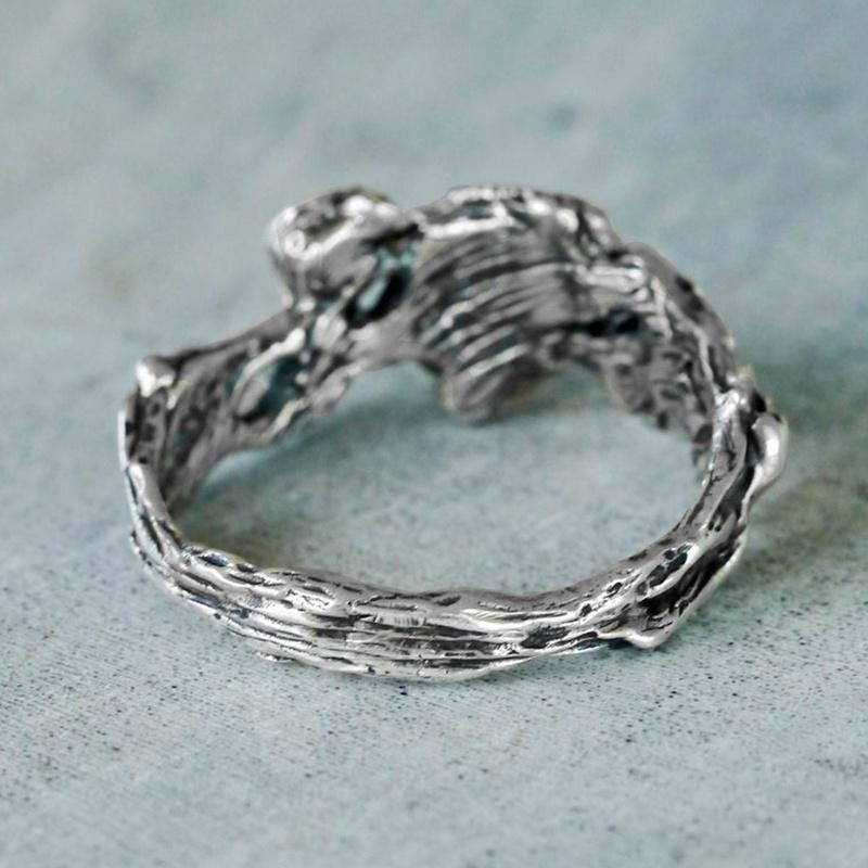 Leaf Wrapped Gemstone Ring Anniversary Gift Ring Party Jewelry