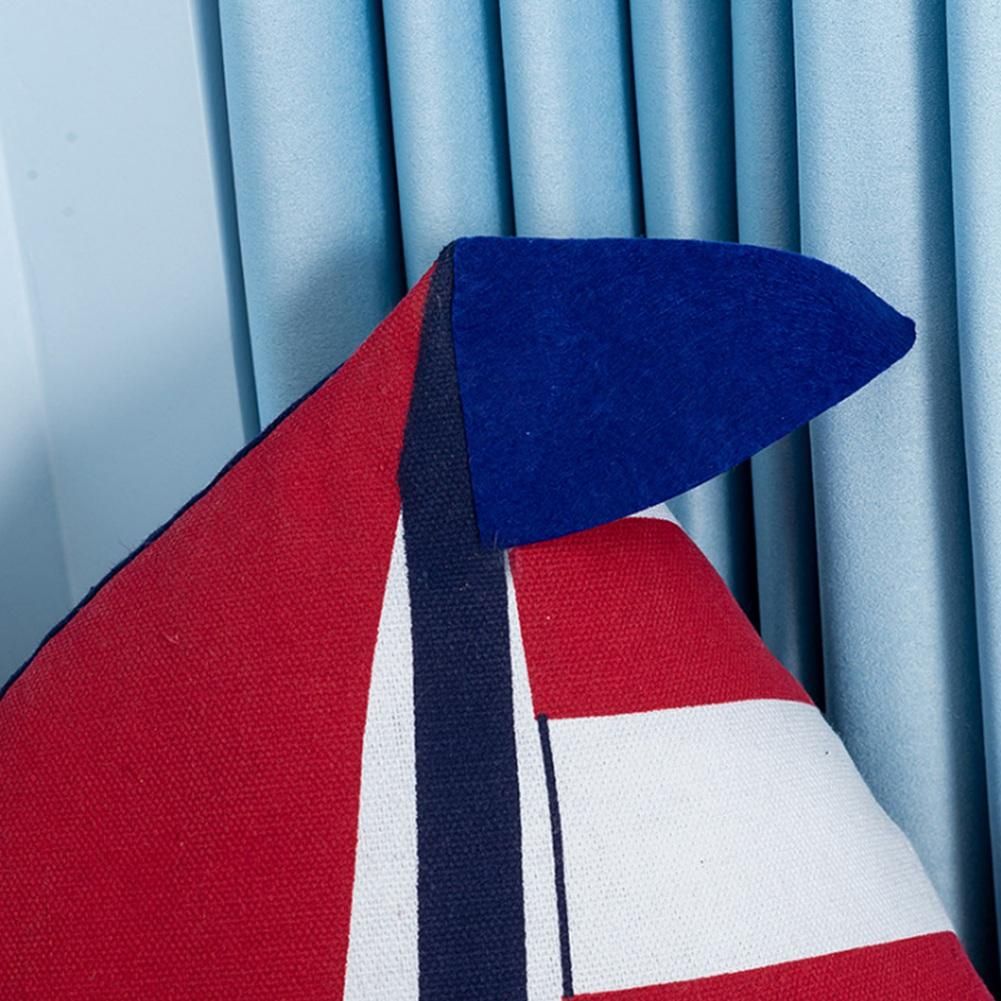 Mediterranean Style Cushion Sailboat Shape Cotton Linen