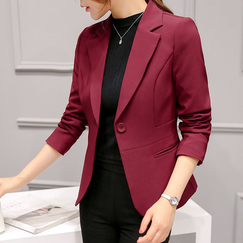 Ladies Blazer Long Sleeve Blaser Women Suit Jacket Female Feminine Blazer Femme Pink Blue White Black Blazer Autumn（#Royal Blue）