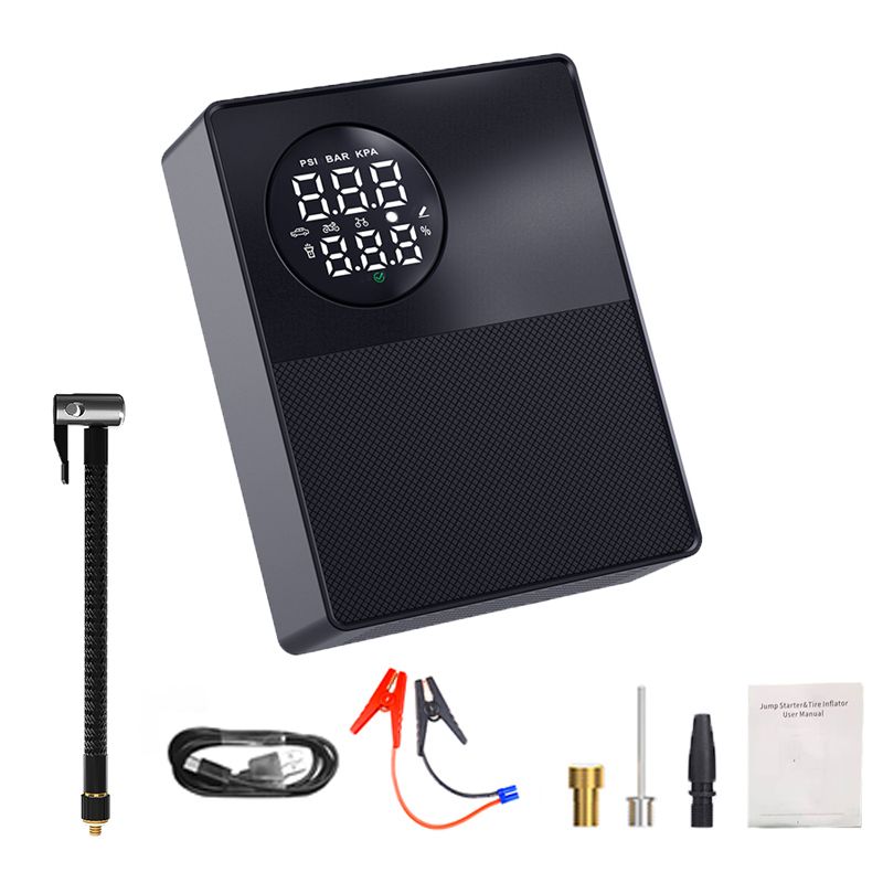 8800mAh Car Jump Starter 4 In 1 Pump Air Compressor 1000A Starting Device 12V Digital Tire