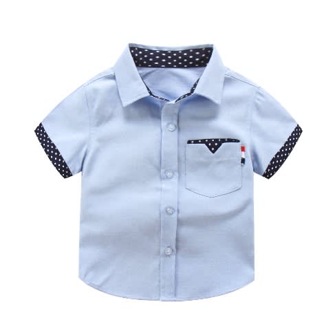 Boys Gentleman Short Sleeve Shirt - Blue