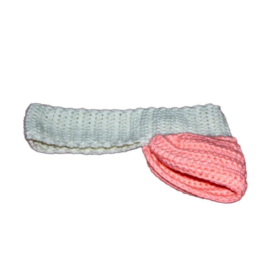 Classy Crochet Sun Visor - Cream And Peach
