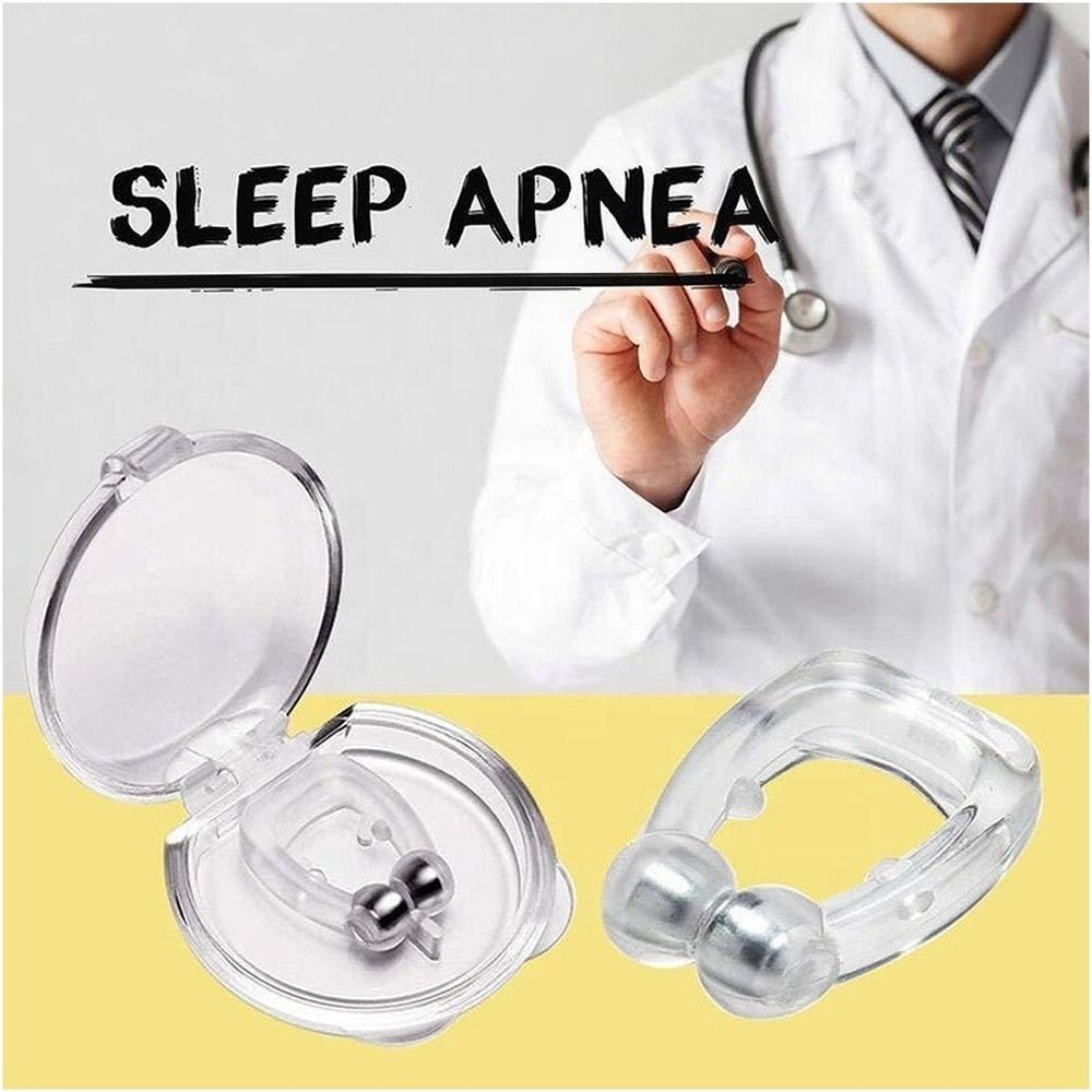 Magnetic Snore Stopper Ring With Case Silicone Anti Snore Stop Device Silent Sleep Nose Clip Night Sleeping Aid Snoring Rings