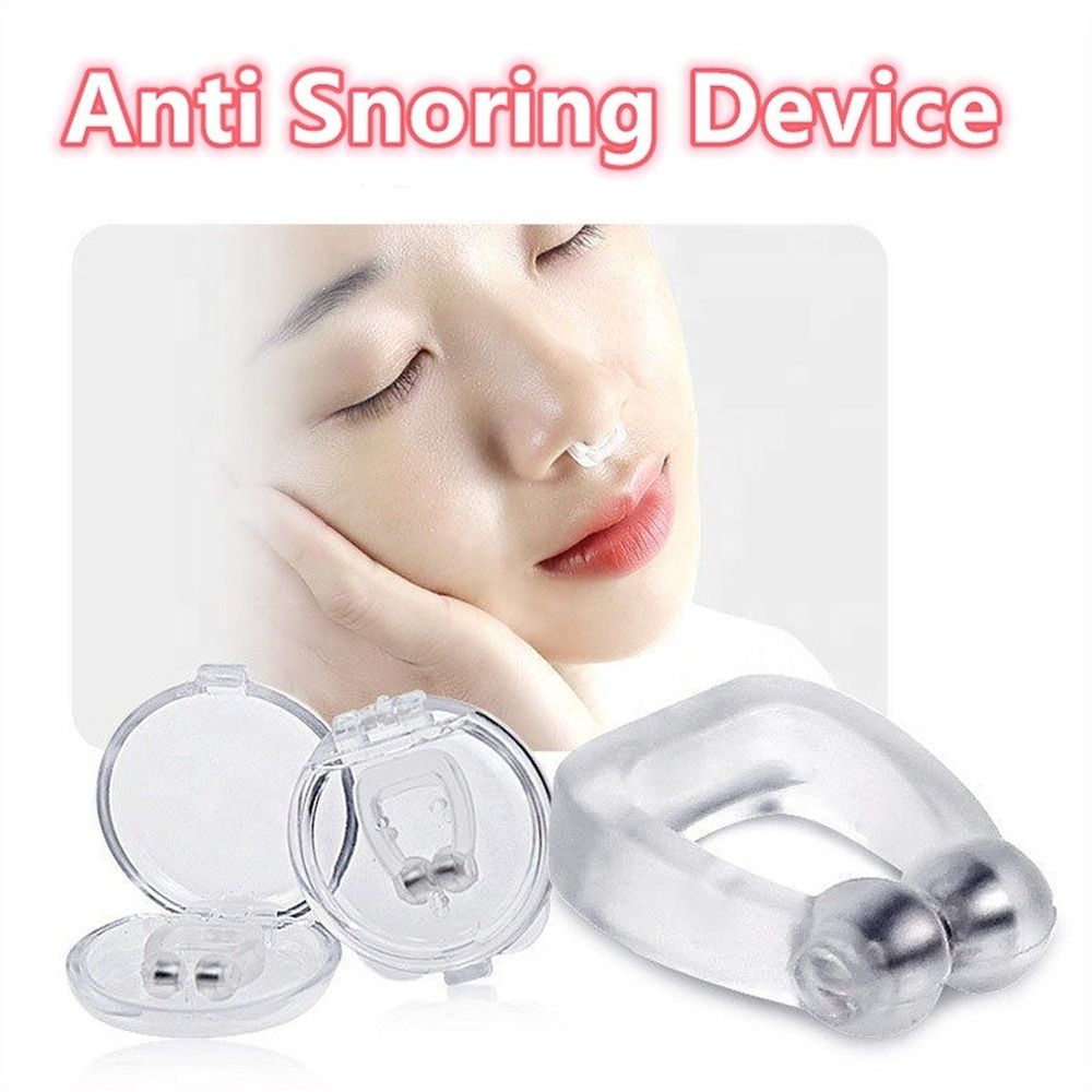 Magnetic Snore Stopper Ring With Case Silicone Anti Snore Stop Device Silent Sleep Nose Clip Night Sleeping Aid Snoring Rings