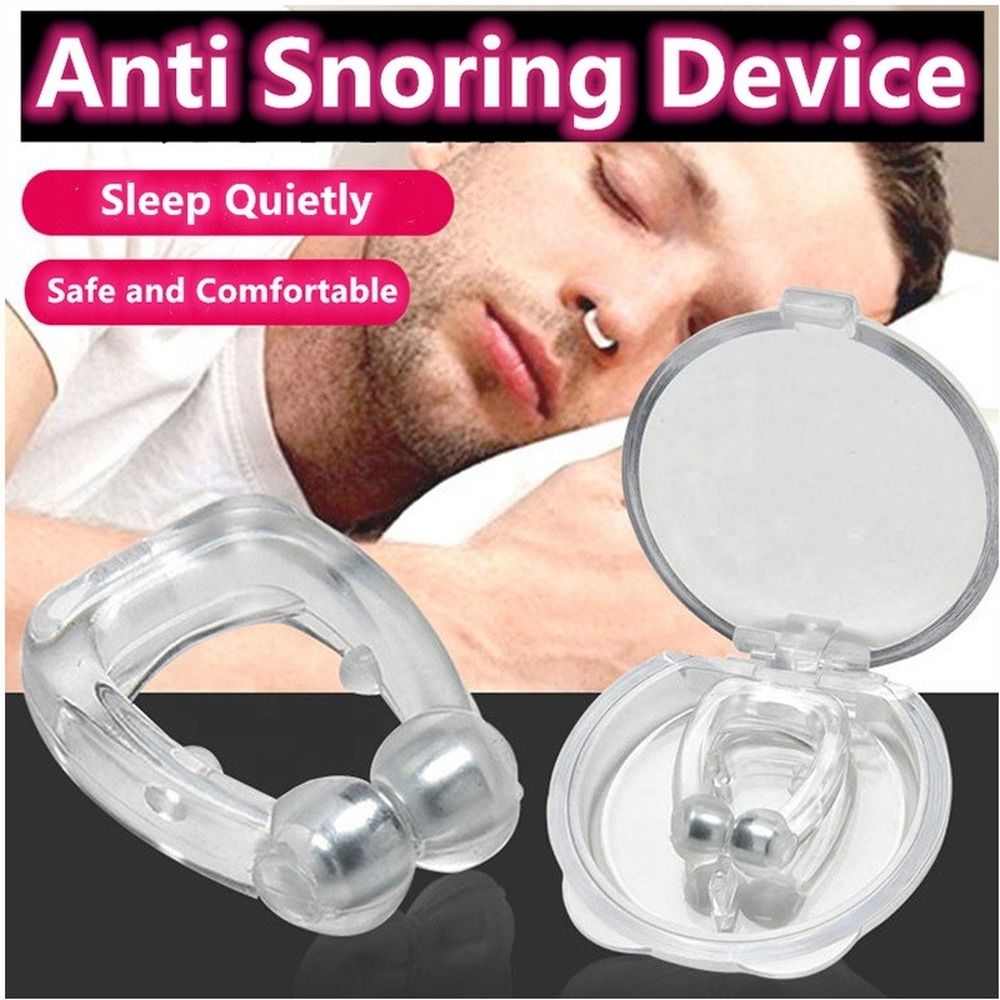 Magnetic Snore Stopper Ring With Case Silicone Anti Snore Stop Device Silent Sleep Nose Clip Night Sleeping Aid Snoring Rings