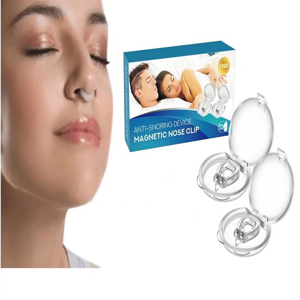 Magnetic Snore Stopper Ring With Case Silicone Anti Snore Stop Device Silent Sleep Nose Clip Night Sleeping Aid Snoring Rings