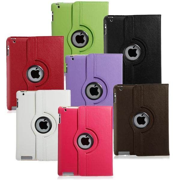 Stylish Duluxe 360°Rotating PU Leather Case Cover W/ Smart Stand For Ipad 2 3 4 Green