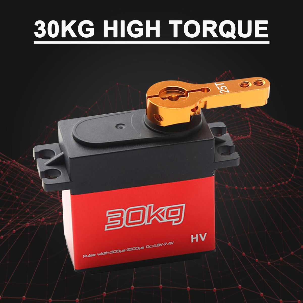 Digital Servo 30kg 4pcs High Torque 270° Stainless Steel Gear Servo for 1/8 1/10 1/12 Scale RC Cars Robot Manipulator with 25T Arm