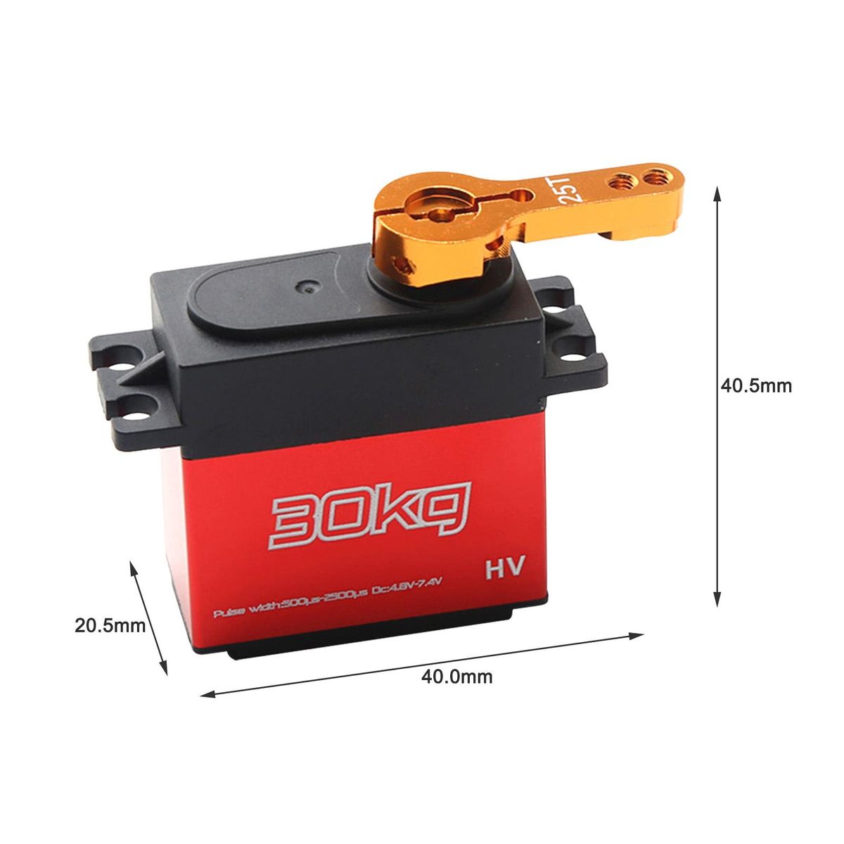 Digital Servo 30kg 4pcs High Torque 270° Stainless Steel Gear Servo for 1/8 1/10 1/12 Scale RC Cars Robot Manipulator with 25T Arm