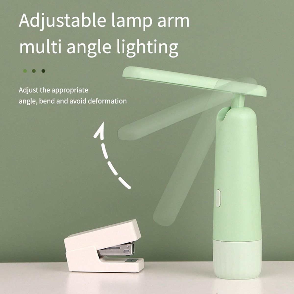 1 Set LED Reading Lamp USB Chargeable Reading Lamp Bedside Light Green