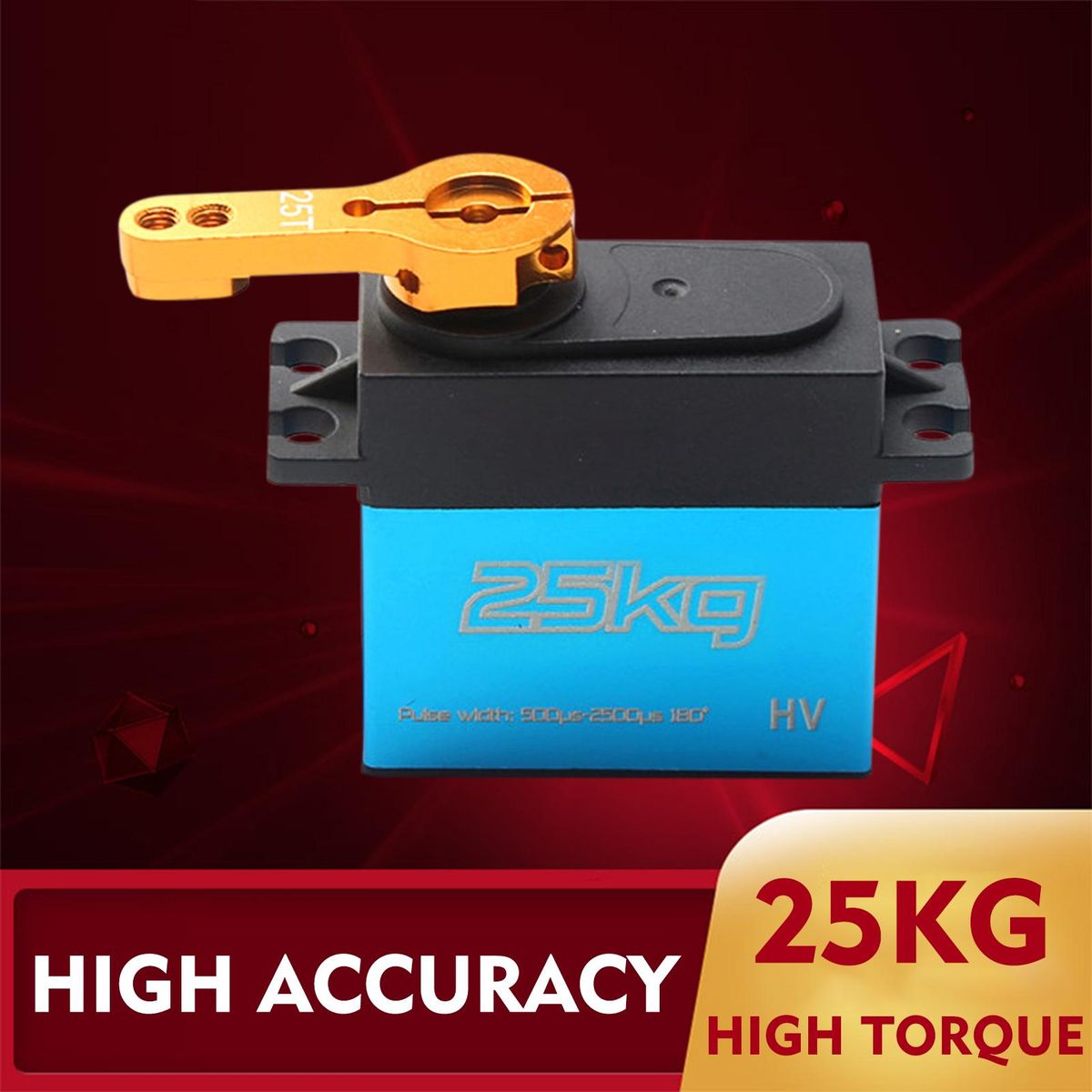 Digital Servo 25kg High Torque 4pcs 270° Stainless Steel Gear Servo for 1/8 1/10 1/12 Scale RC Cars Robot Manipulator with 25T Arm