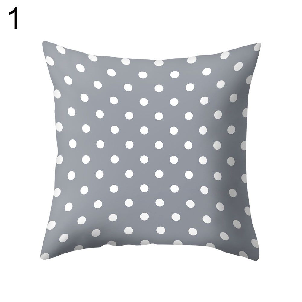 Gray Geometric Square Throw Pillow Protector Case Cushion-2#