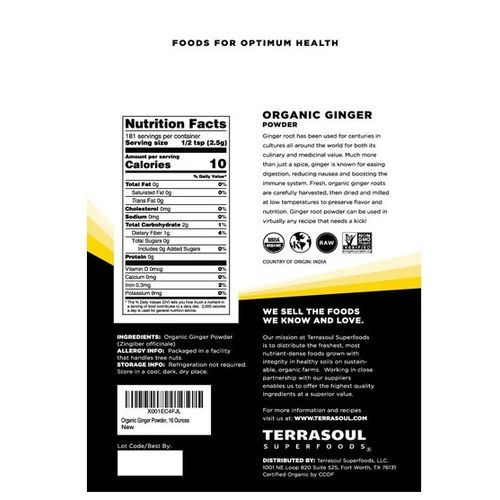 Organic Ginger Root Powder,454grams