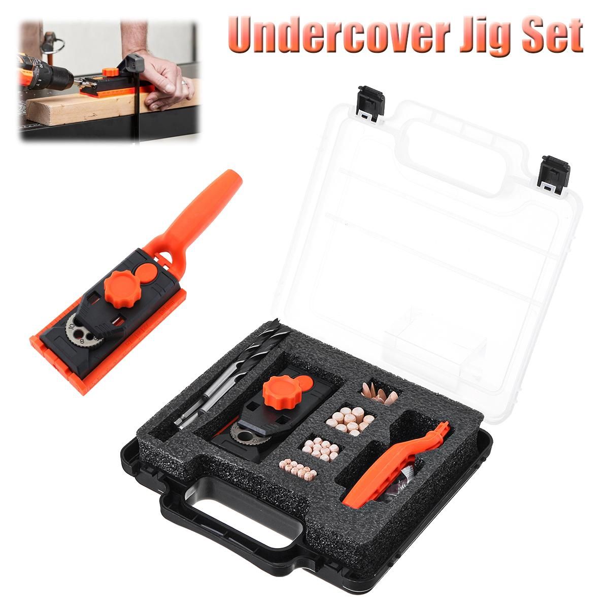2 In 1 Undercover Jig Set Pocket Hole Kit Carry Case Wood Dowel Drill 6/8/10mm