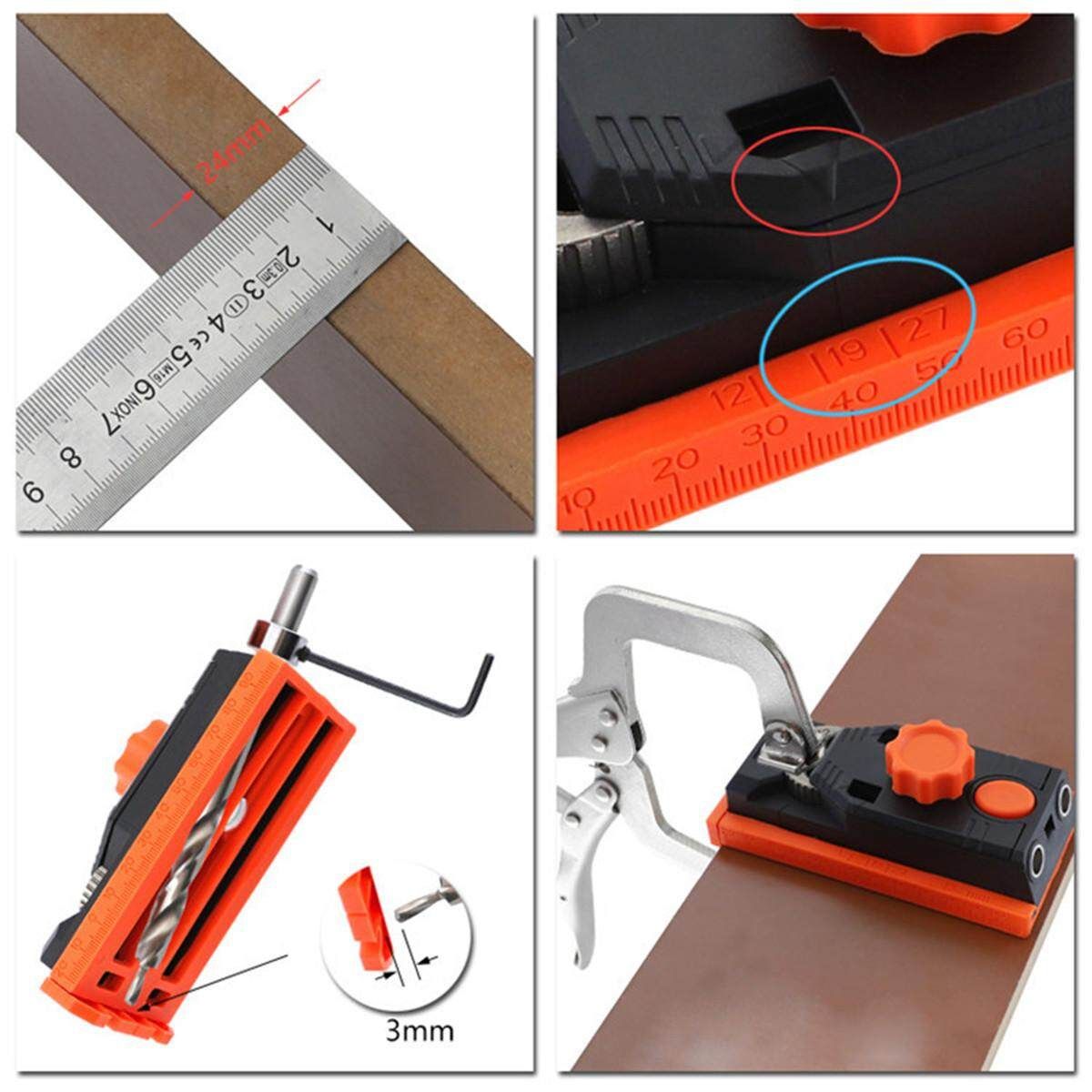 2 In 1 Undercover Jig Set Pocket Hole Kit Carry Case Wood Dowel Drill 6/8/10mm