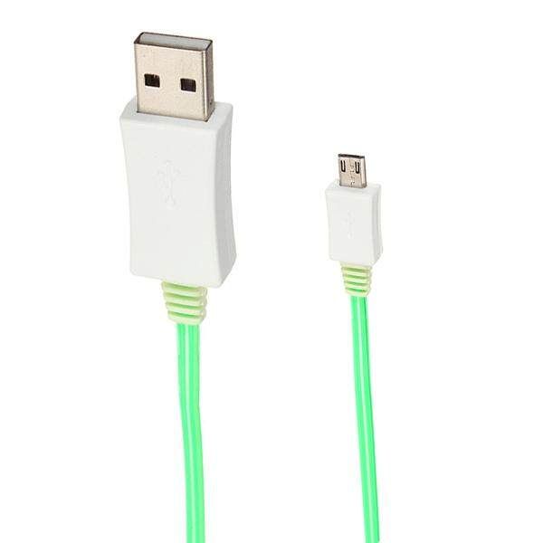 New LED Light USB Charger Data Sync Cable For Android Sony Samsung S4 S3 HTC LG Green