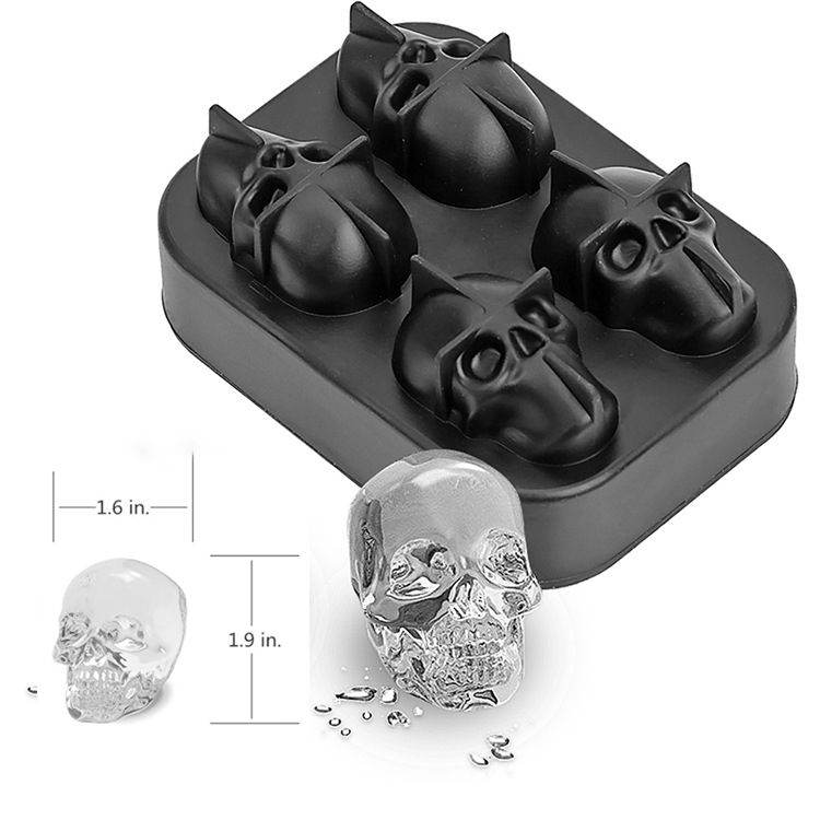 Creative Gun Bullet Shape Ice Cube Maker 3D DIY Ice Cube Mold Chocolate Candy Mould Cold Drink Whiskey Wine Ice Maker-Skeleton