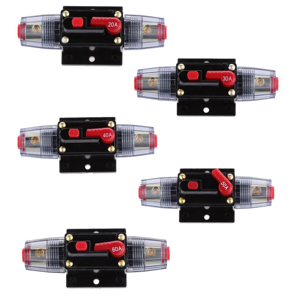 3pcs Manual Reset Circuit Breaker Boat Audio Stereo  Fuse Holder