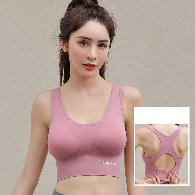 Women's Sports Bra Yoga Bra Running Exercise Fitness Vest Tank (Rose)
