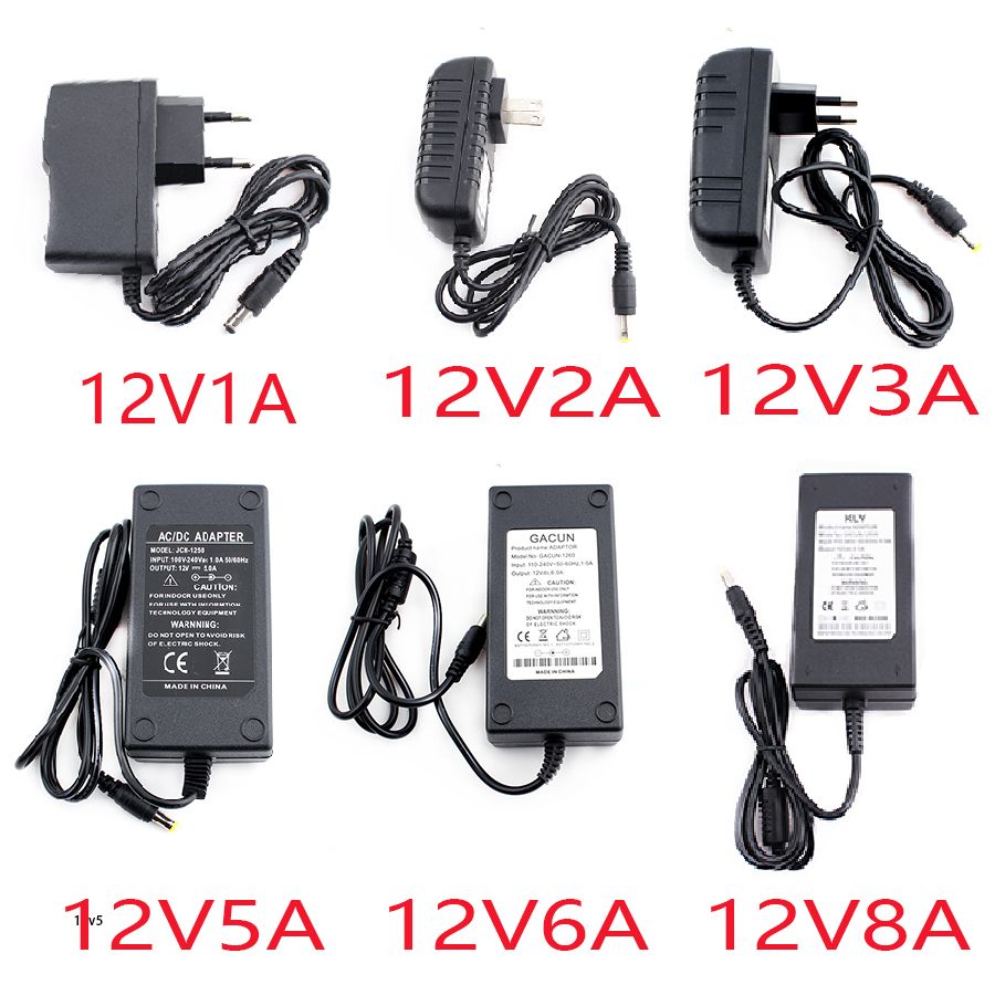 LED 12V Power Supply Adapter 1A 2A 3A 5A 6A 7A 8A 10A 12 V