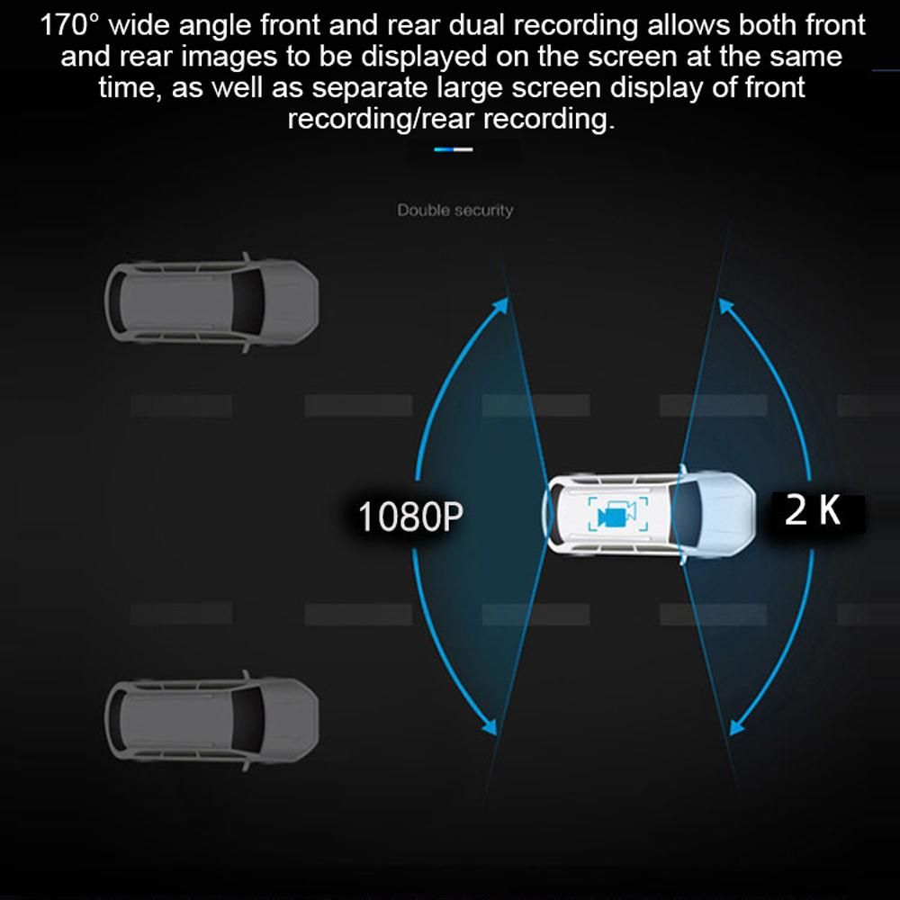 Dual Lens Car Video Recorder Auto Dash Cam Car Camera Recorder Night Viewing Loop Recording DVR 170 Degree Wide Angle Car Camcorder