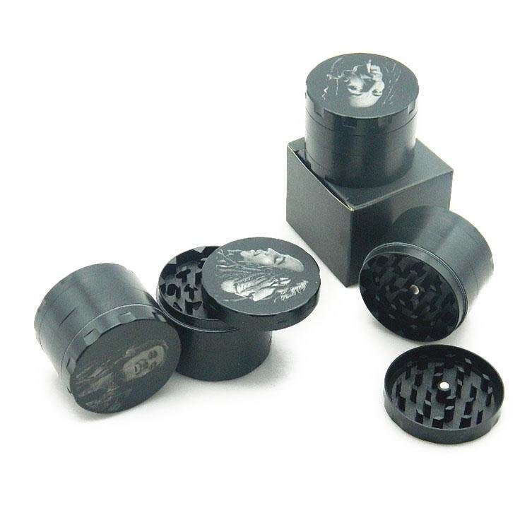 4 Piece Man's Head Patern Herb Grinder Metal Spice Crusher Zinc Alloy Pollen Catcher Smoking Accessories