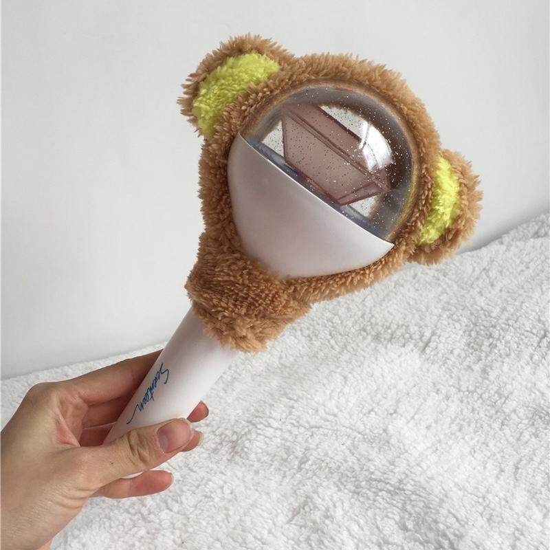 Kpop Seventeen Cute Lightstick Headband The8 DK Light Stick Plush Head Cover Brown