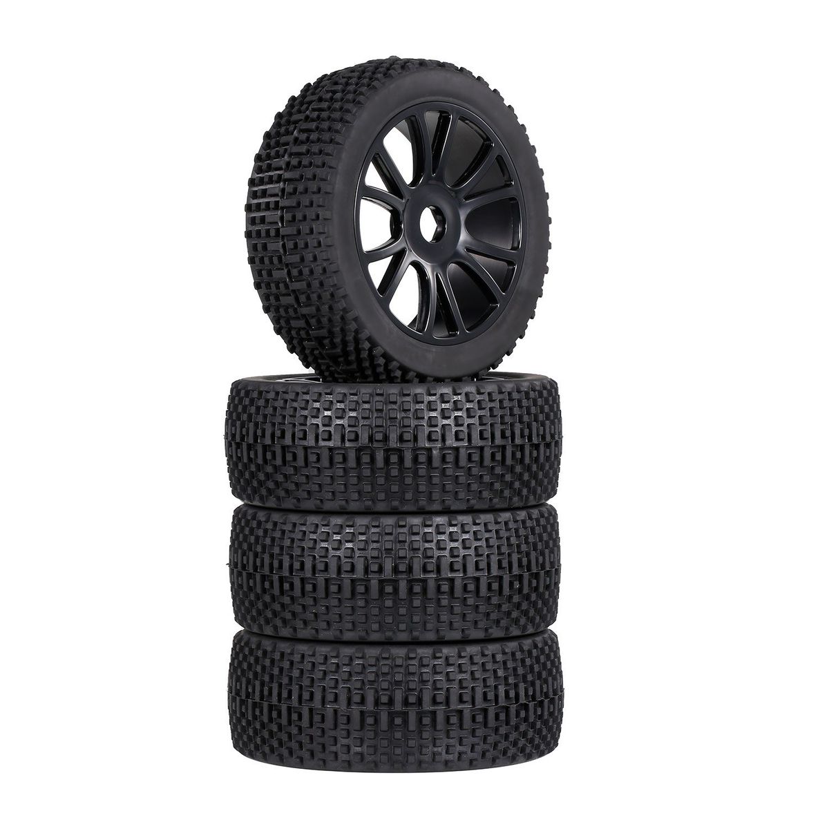 4PCS 1/8 RC Off-Road Rubber Tires For RV/ Flat Car/ Race Car