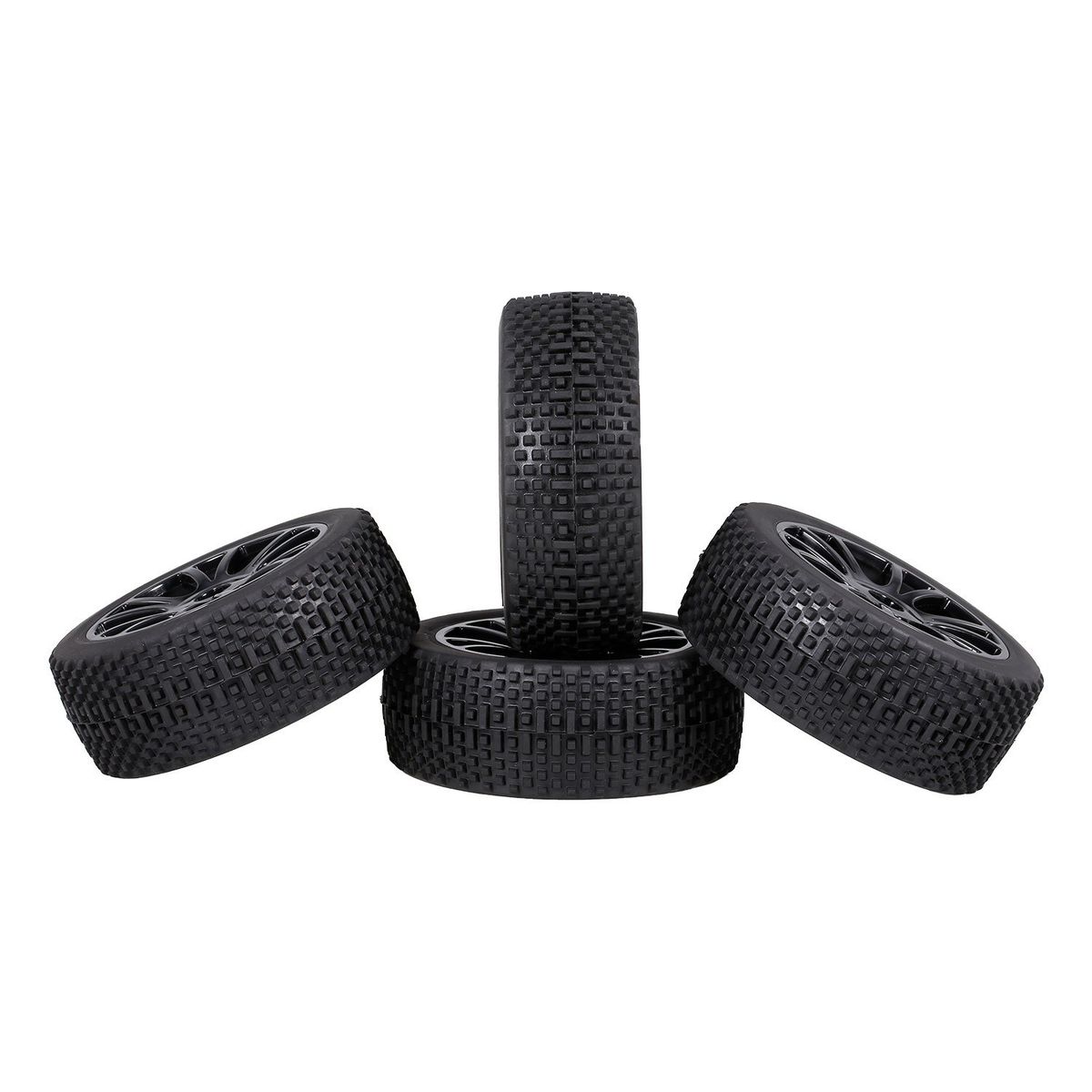 4PCS 1/8 RC Off-Road Rubber Tires For RV/ Flat Car/ Race Car