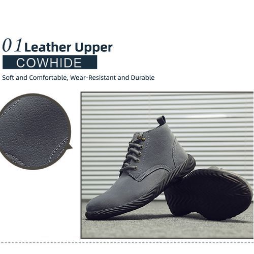 Safety Shoes Steel Toe Work Boots Leather Upper For Men