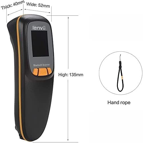 R777 Portable Bluetooth Barcode Scanner Wireless With LCD Screen Handheld 2D Barcode Reader QR Code Scanner