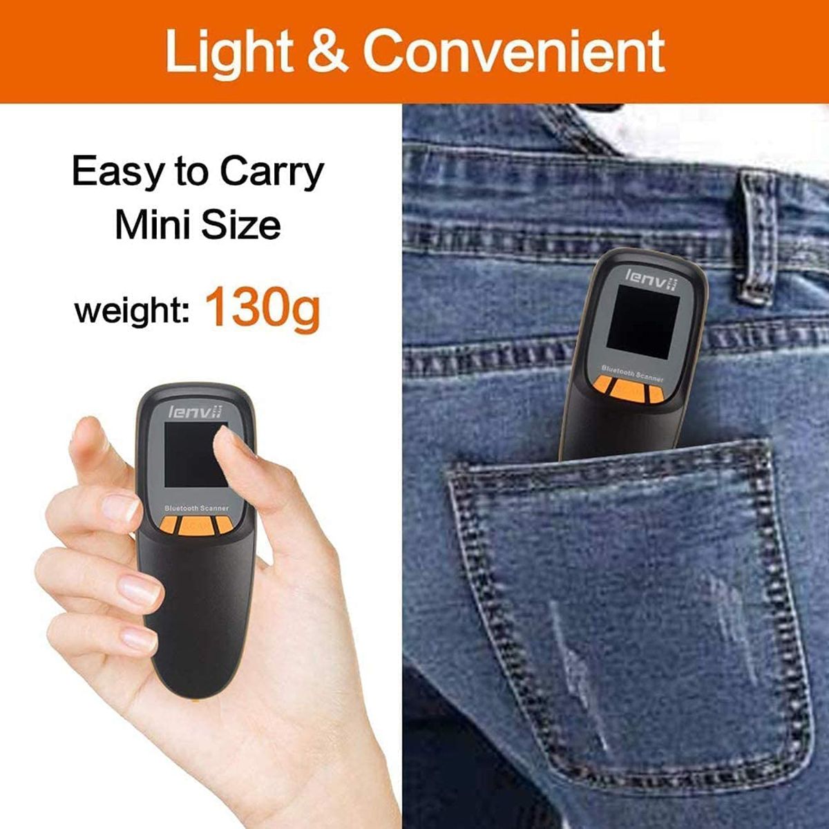 R777 Portable Bluetooth Barcode Scanner Wireless With LCD Screen Handheld 2D Barcode Reader QR Code Scanner