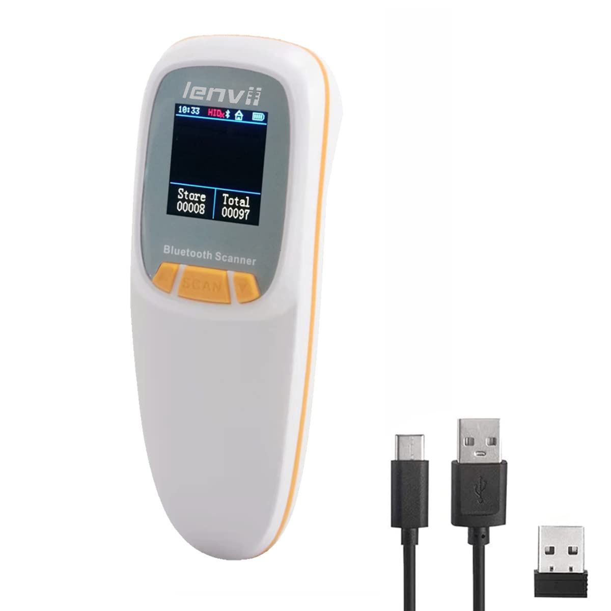 R777 Portable Bluetooth Barcode Scanner Wireless With LCD Screen Handheld 2D Barcode Reader QR Code Scanner