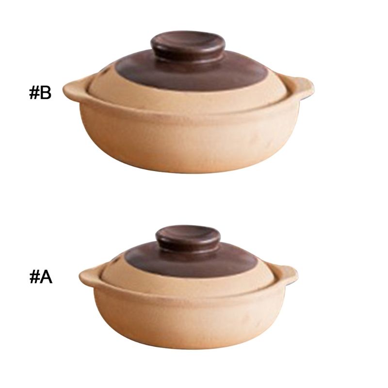 Unglazed Ceramic Material Casseroles Pot Rice Soup Stew Pot