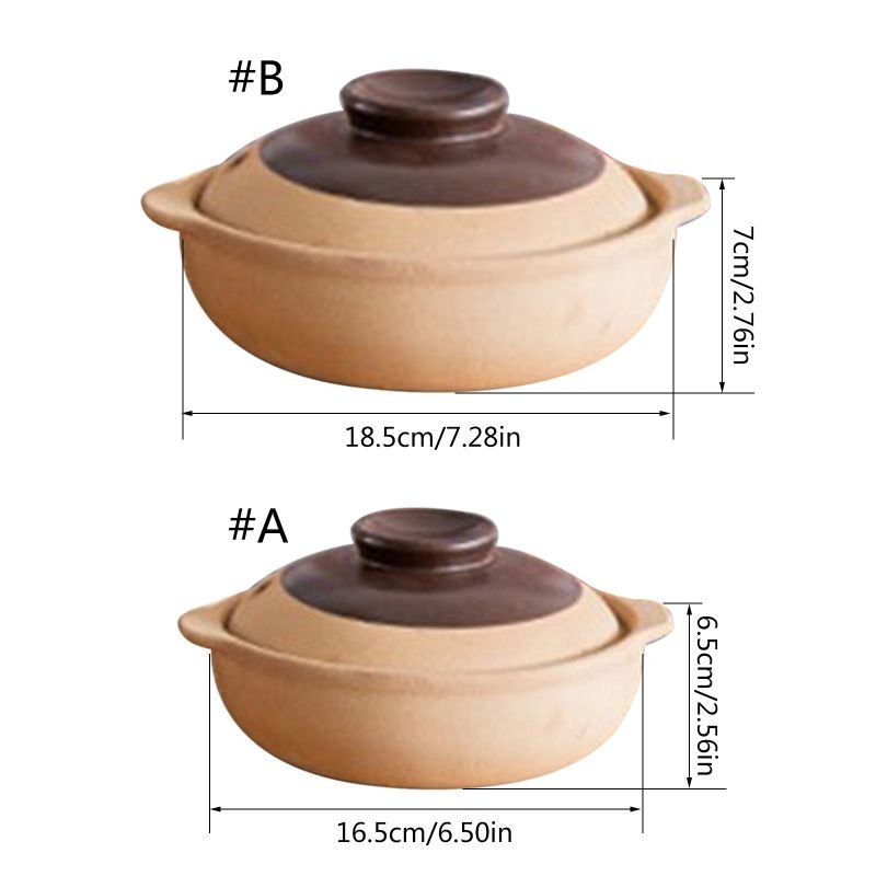 Unglazed Ceramic Material Casseroles Pot Rice Soup Stew Pot