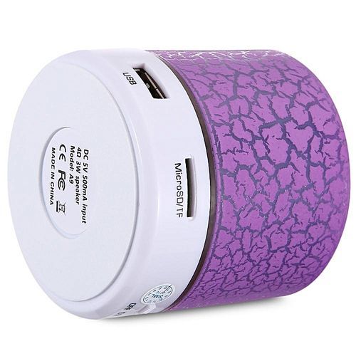A9 Wireless Bluetooth Speaker Portable LED Mini Hands Free TF USB Subwoofer Music Sound Player For Car Phone Iphone PC(Purple) HT-S