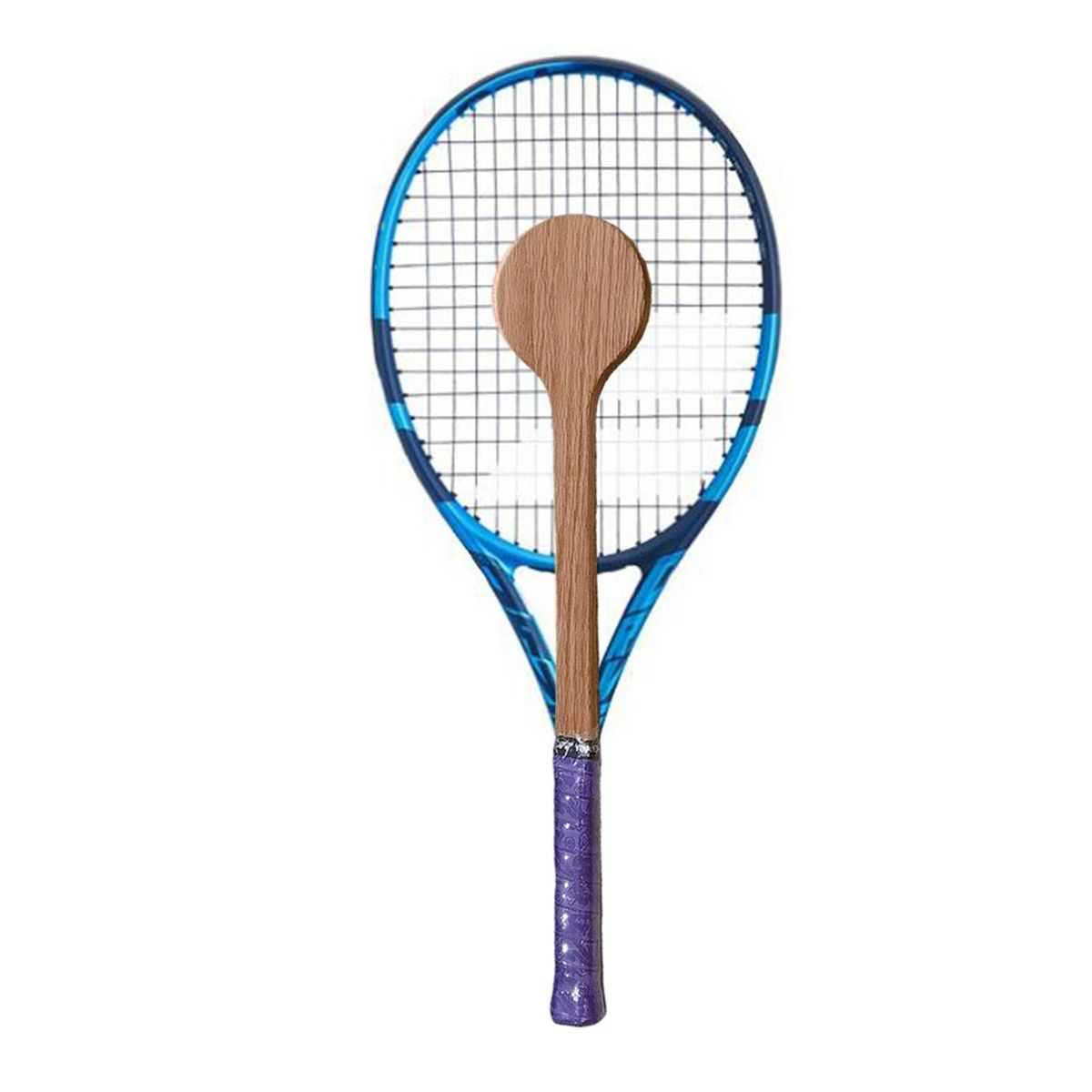 Tennis Practice Wood Bat Racket Purple 300g