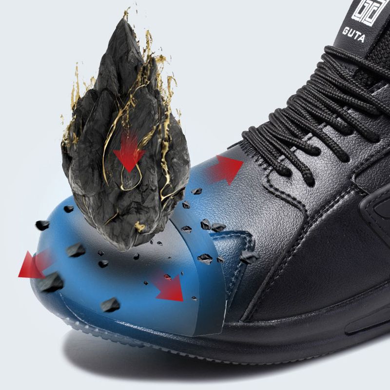 Work Safety Shoes Leather Boots Men Puncture-Proof Work Sneakers