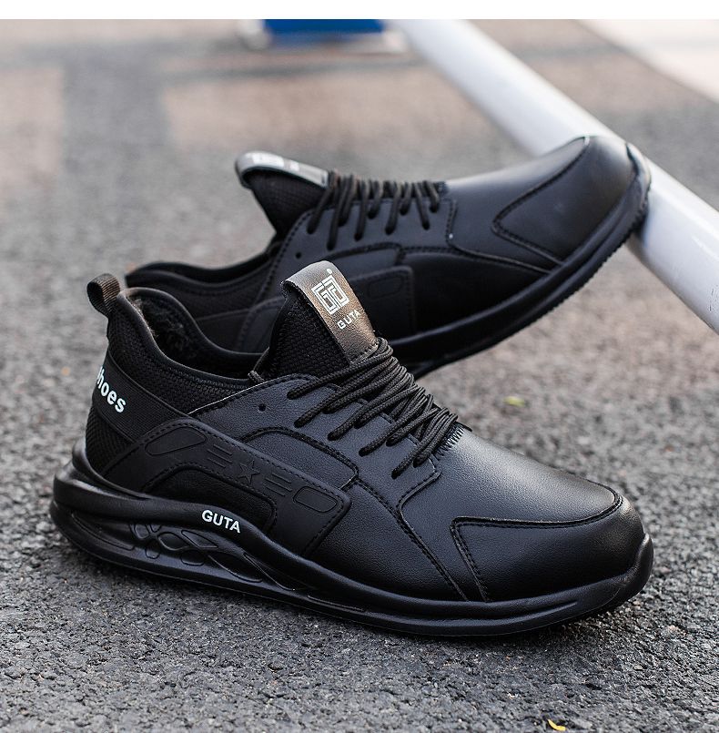 Work Safety Shoes Leather Boots Men Puncture-Proof Work Sneakers