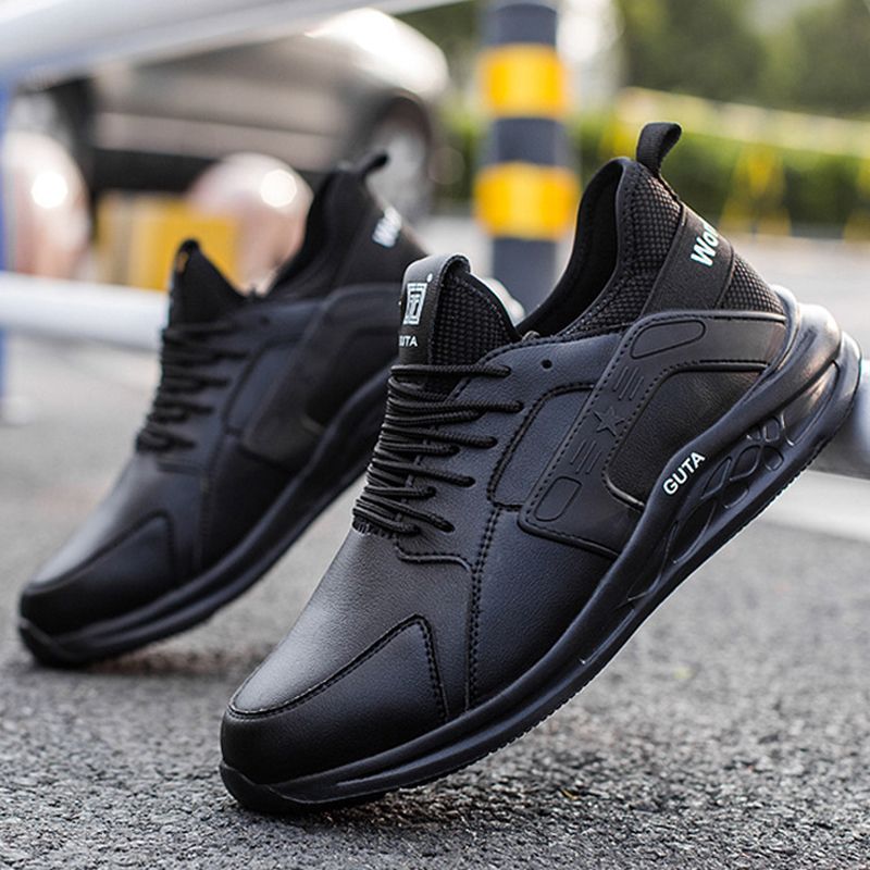 Work Safety Shoes Leather Boots Men Puncture-Proof Work Sneakers