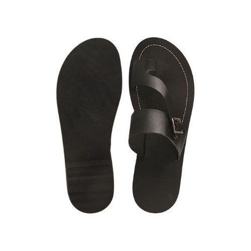 Leather Casual Slippers - Black
